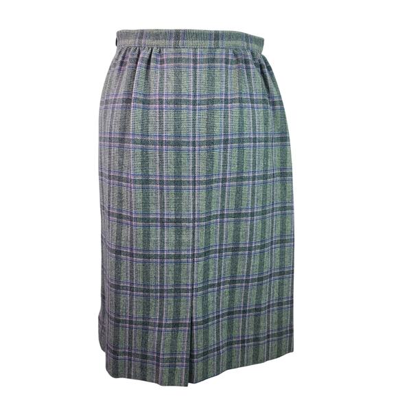 Pendleton Blue Gray Wool Plaid Lined Vintage USA Skirt  10 - Picture 3 of 5